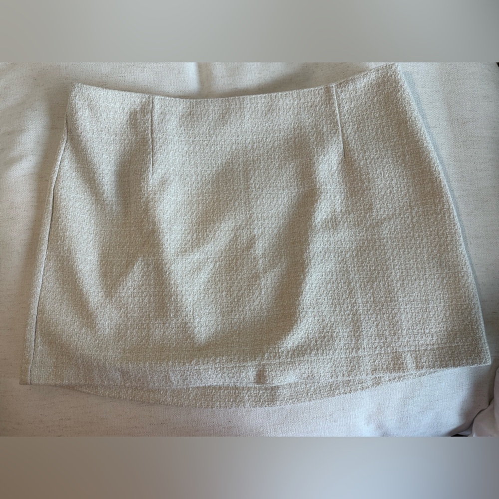 Abercrombie & Fitch - White Tweed Skirt, XL
